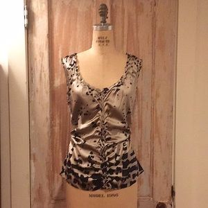 ELIE TAHARI Stretch Silk Charmeuse Top